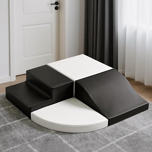 Miniatura 8 de Bloques de espuma para escalada para niños: juguetes para niños pequeños para diversión en interiores y exteriores - Estructura de juego de cuero PU