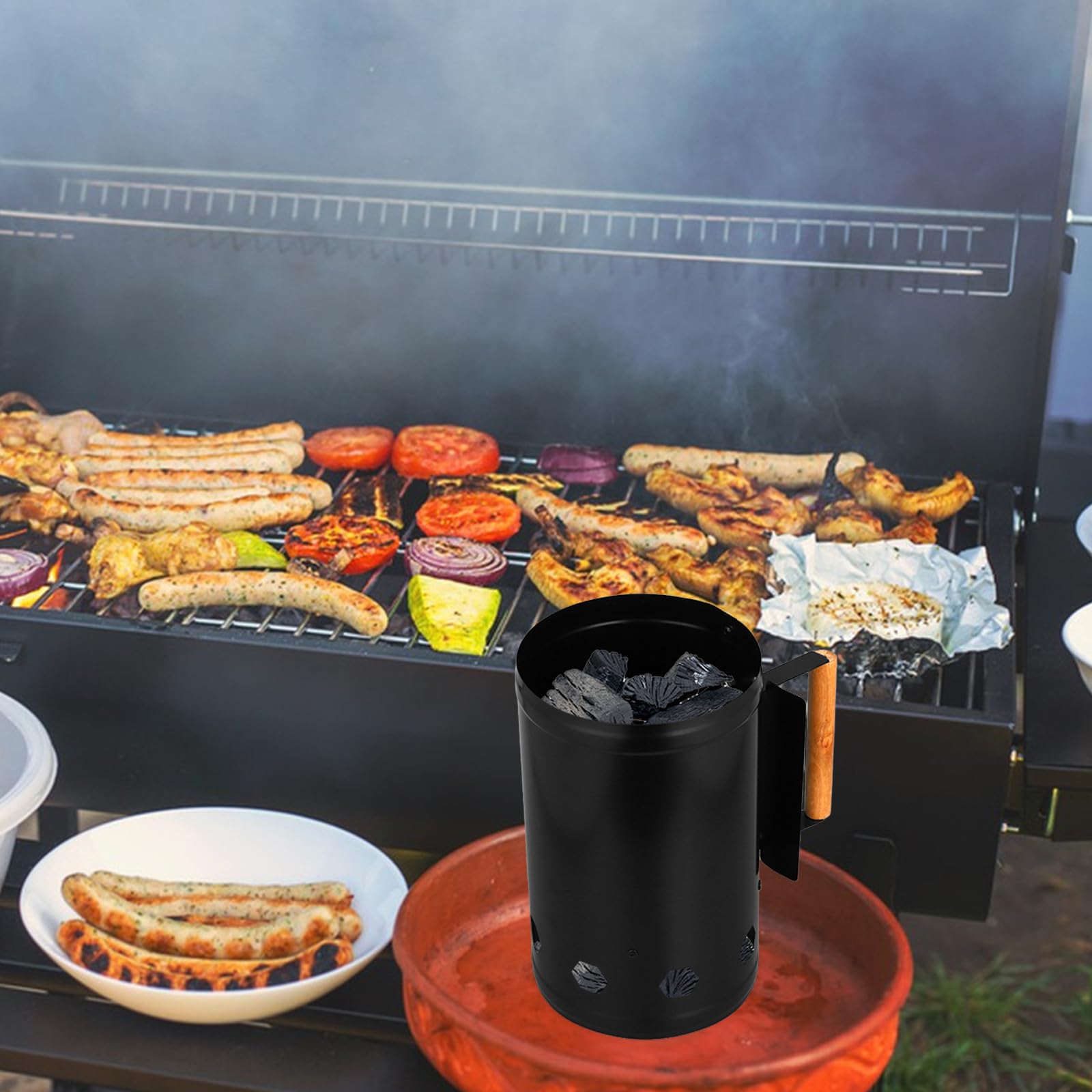 BESPORTBLE 2 Pezzi Barile di Accensione per Barbecue in Acciaio, Sei