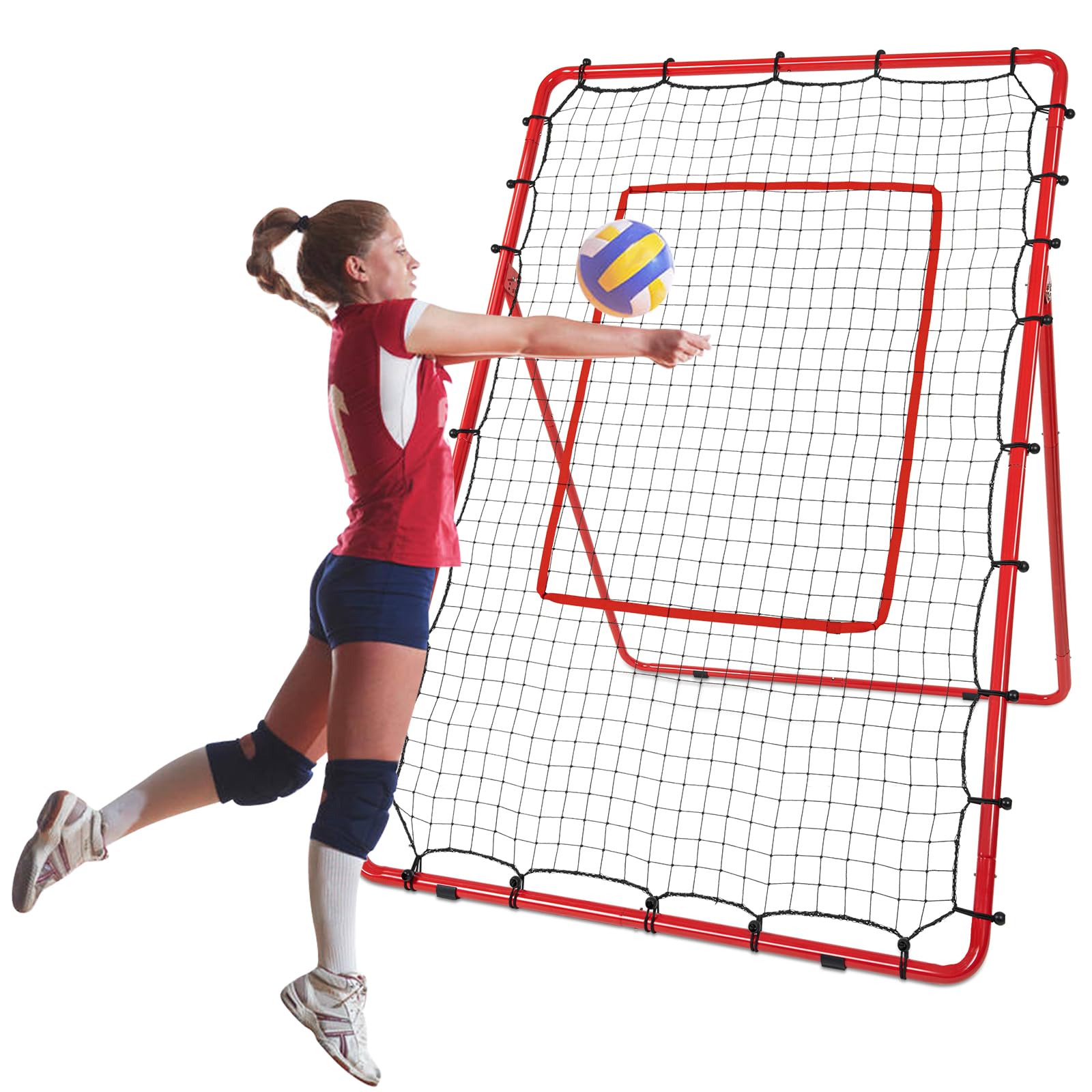 AKOZLIN Filet de rebond baseball softball 5 angles réglables 1,8 x 1,2 m avec zone de frappe sac de transport