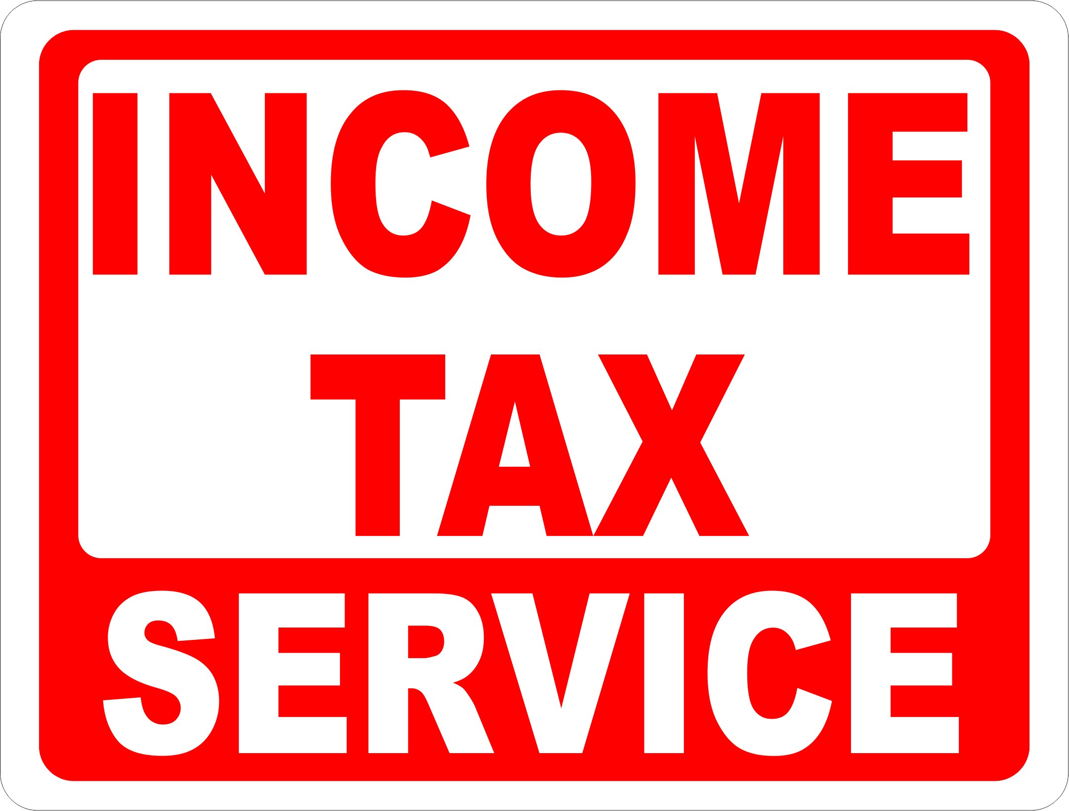 Metal Sign Income Tax Service Sign Inform of Tax Preparation Services that your Business Performs for Outdoor & Indoor 12" x 8"