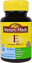 Nature Made Vitamin E 180 mg 400 IU dl-Alpha, Dietary Supplement for Antioxidant Support, 100 Softgels Pack of 3