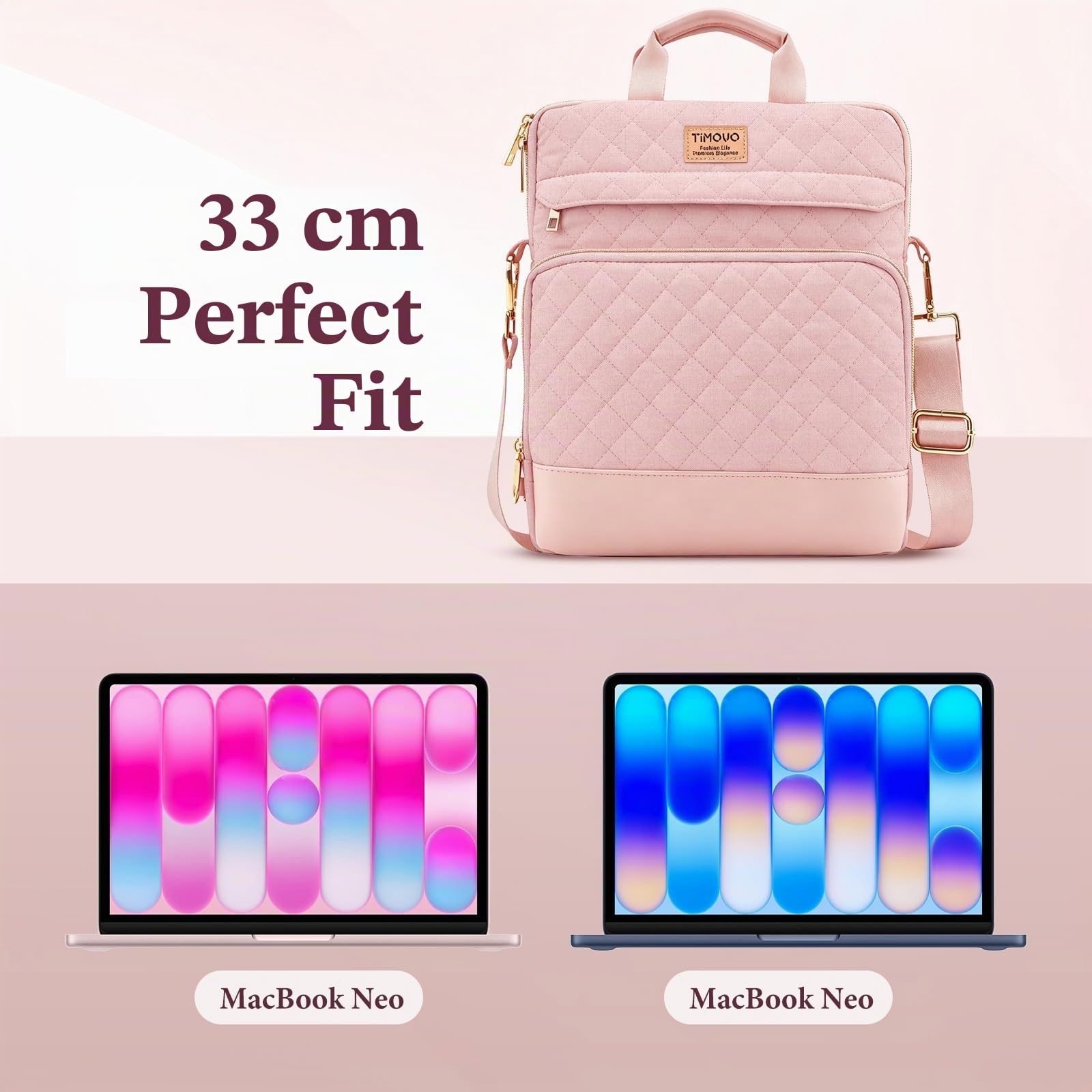 TiMOVO Custodia per MacBook Neo 13 Pollici 2026 Modello A3404 con Chip A18 Pro, Borsa Porta PC con Tracolla e Mini Pochette Rimovibile