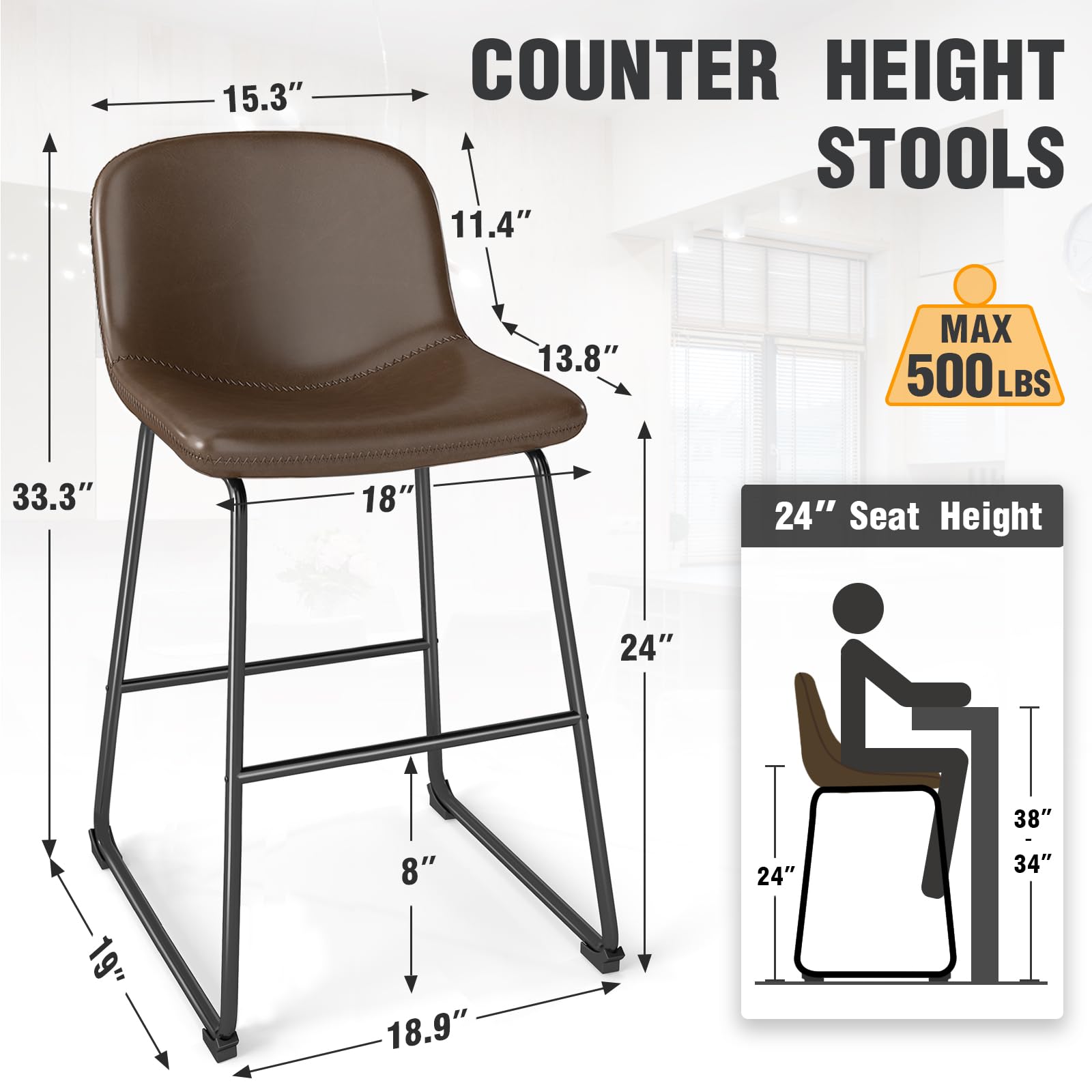 counter chair 2脚セット Amazon.com: TAVR Furniture Counter Stools Set of 2, 24 inch