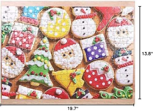 Miniatura 6 de Rompecabezas de Navidad de 300 piezas para adultos, piezas grandes, rompecabezas de galletas para niños, 300 dulces, rompecabezas de Navidad para la