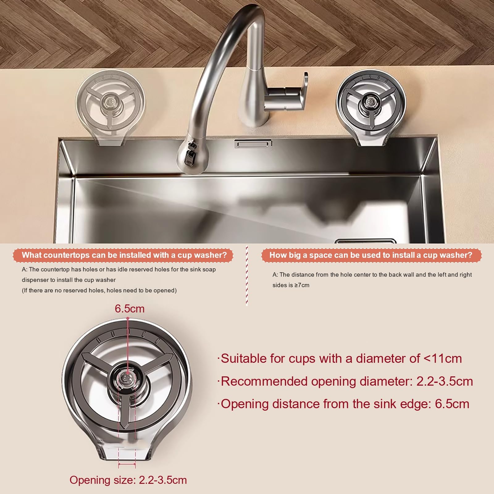 Dispositivo de descarga automática for fregaderos, enjuagador de vasos for encimera, lavavasos for botellas, lavavasos de acero inoxidable de primera calidad, limpiador de vasos for grifos, grifo de p