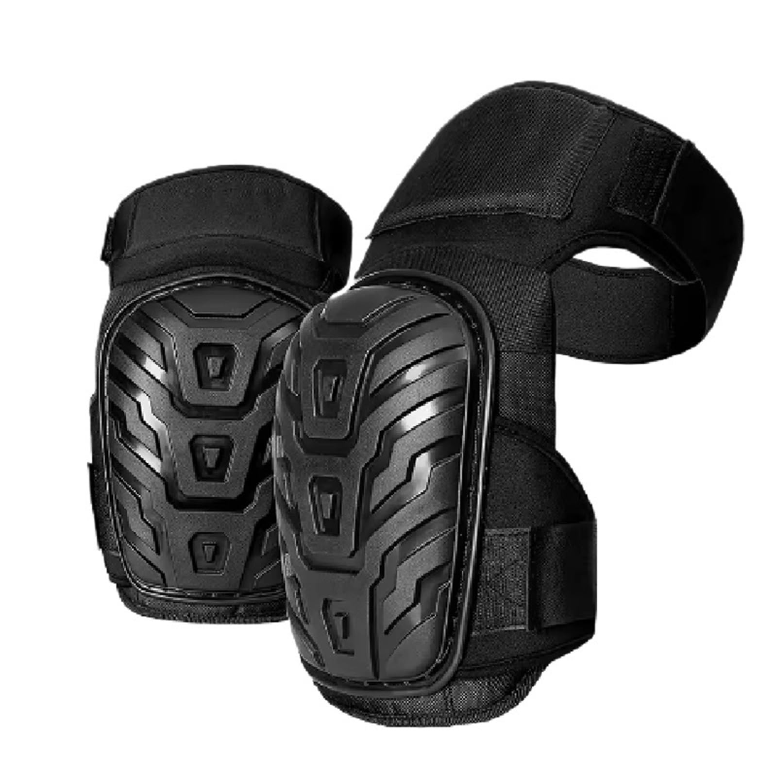 GenouillèRes Pour Tondeuse Genouillères en gel for le travail et jardinage – robustes mousse EVA for la construction béton(Black-long)