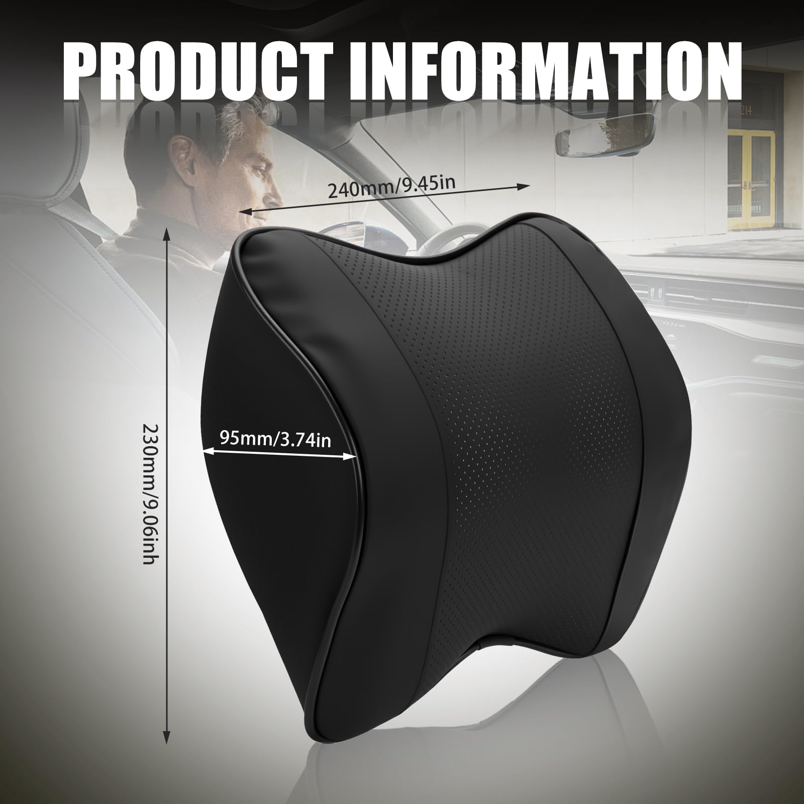 Appui-tête Voiture Confortable Avec Mousse Mémoire - Manchons Amovibles Et Sangle Réglable Pour Un Soutien Cervical Parfait