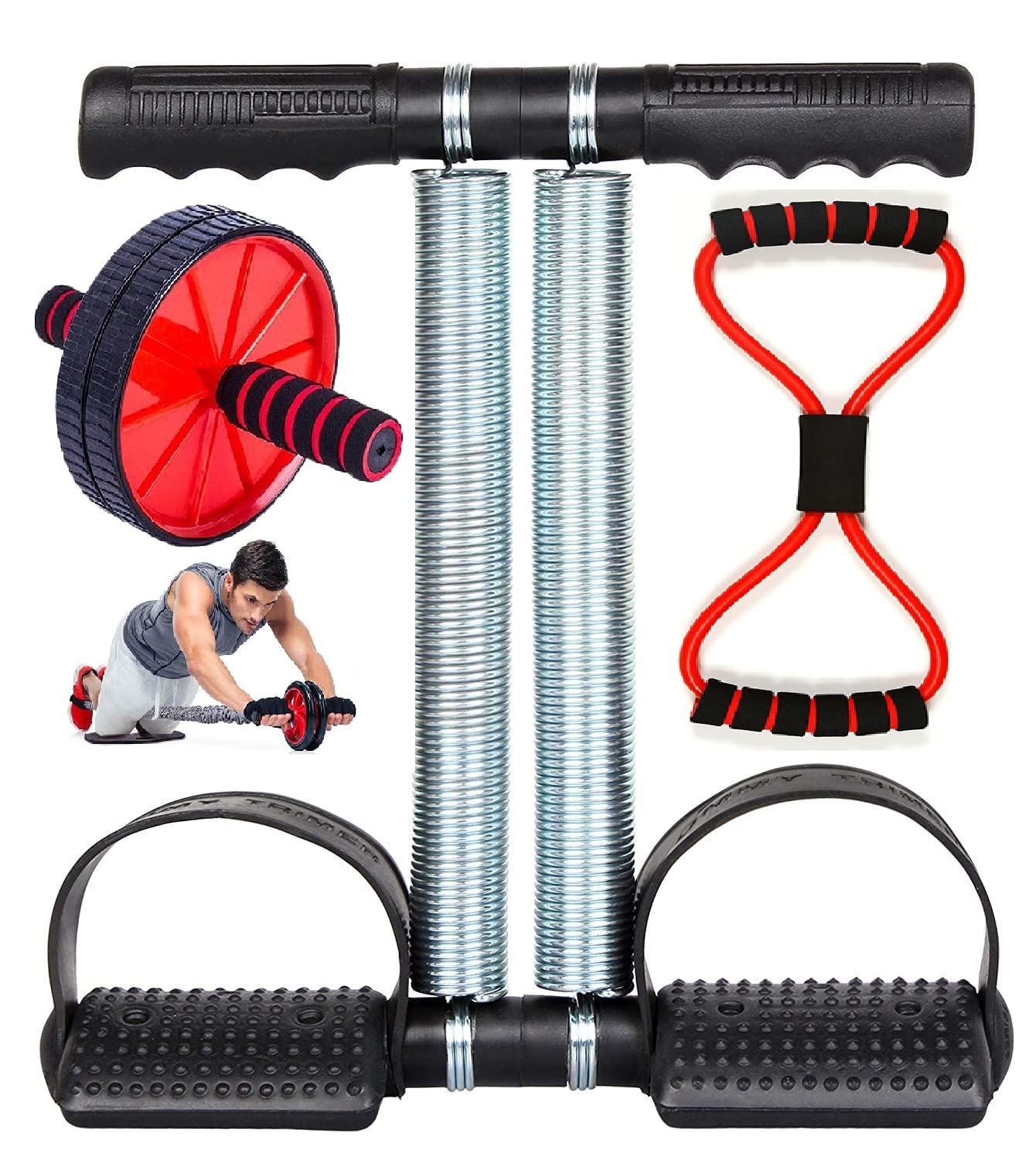 Tummy Trimmer & Ab Wheel Roller & Toning Tube Abs Exerciser Burn Belly Fat Off Extra Calories Abdominal Weight Loss Abdominal Abs Exercise Equipment Home Gym Men Women (B09KV2BW6Y) Amazon Price History, Amazon Price Tracker