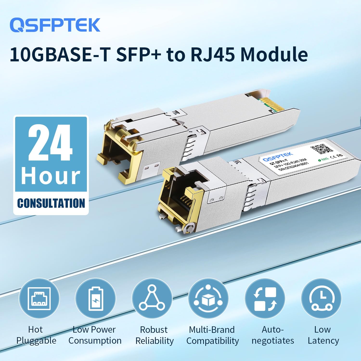 QSFPTEK Newest 10GBASE T SFP RJ45 Transceiver up to 30m, 10G SFP to RJ45 Module with Realtek Chip for Cisco SFP 10G T S, Ubiquiti UF RJ45 10G, D Link, Supermicro Other Switches QSFPTEK Newest 10GBASE T SFP RJ45 Transceiver up to 30m, 10G SFP to RJ45 Module with Realtek Chip for Cisco SFP 10G T S, Ubiquiti UF RJ45 10G, D Link, Supermicro Other Switches
