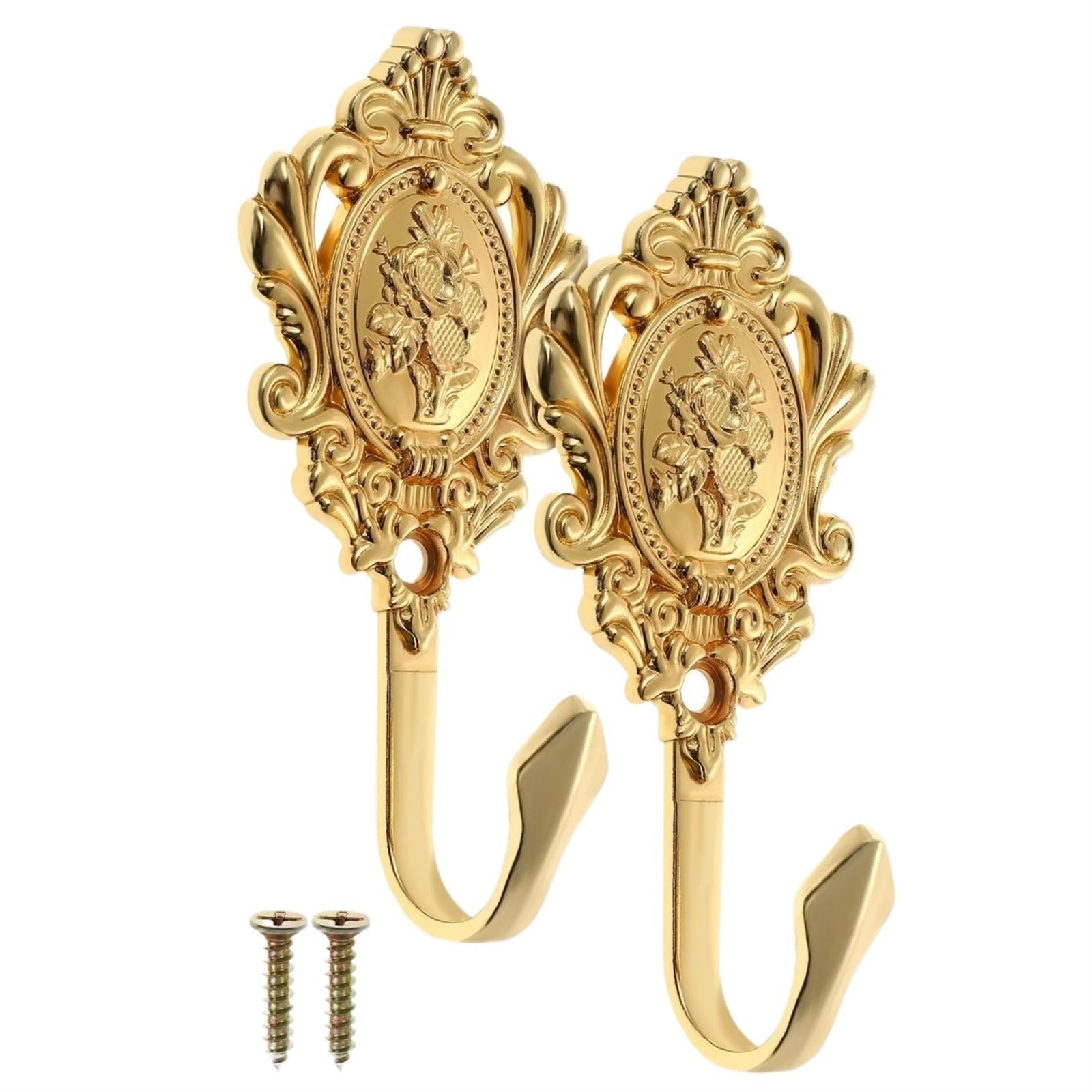 Raffhalter Haken für Vorhänge, 2 Stück, Seitenhalter für Vorhänge, Wandhaken für Raffhalter, Kleiderbügelhalter, Fensterzubehör