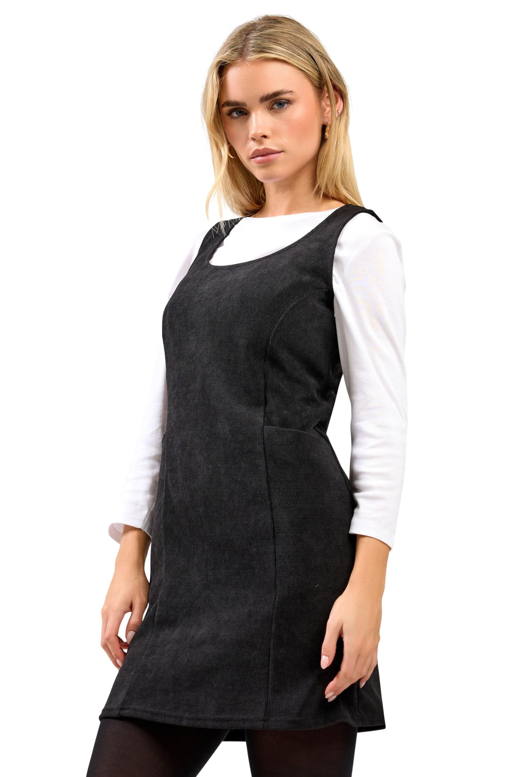 M&Co Petite Pinafore Dress - Women's Black
