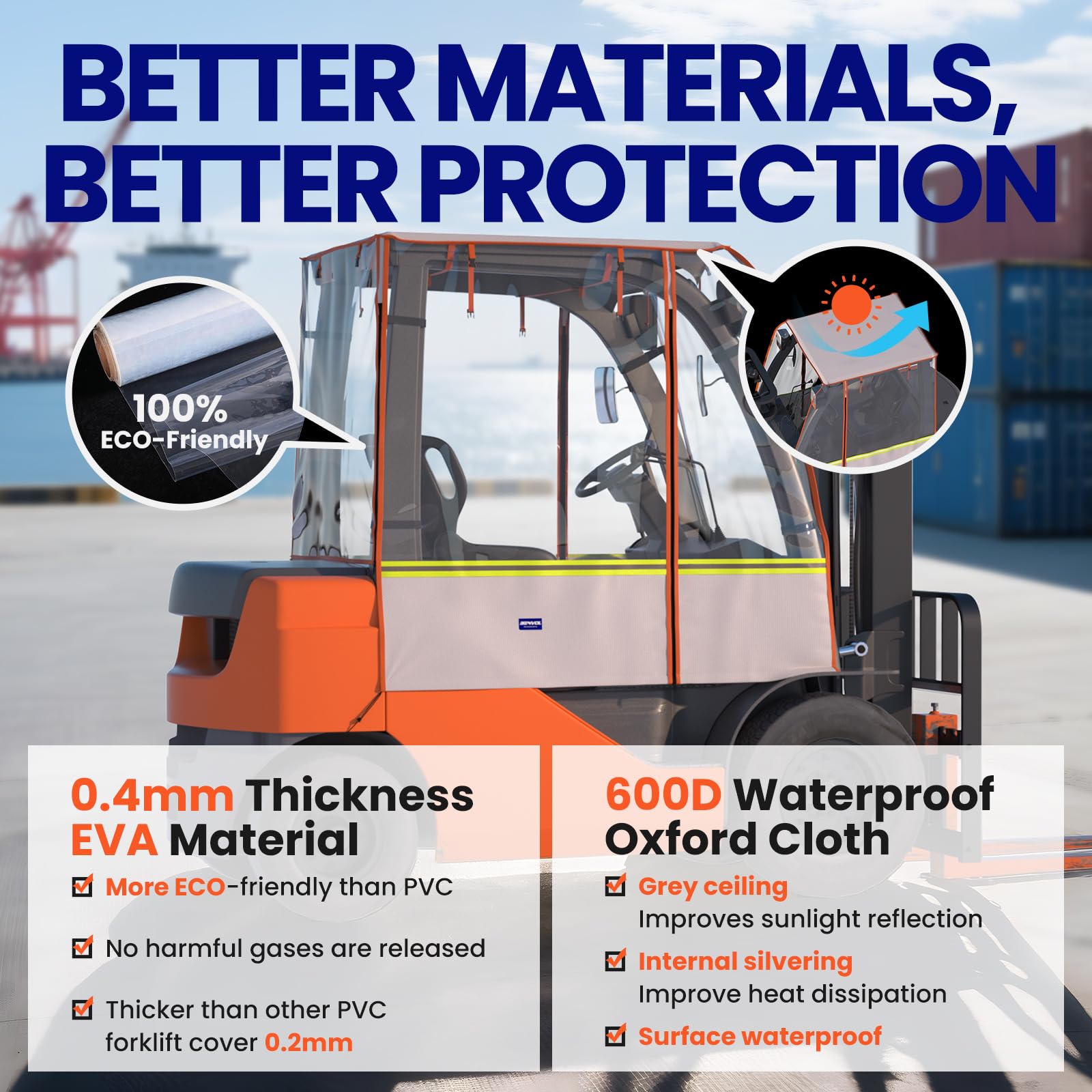 Forklift Rain Cover - All Weather Protection -4
