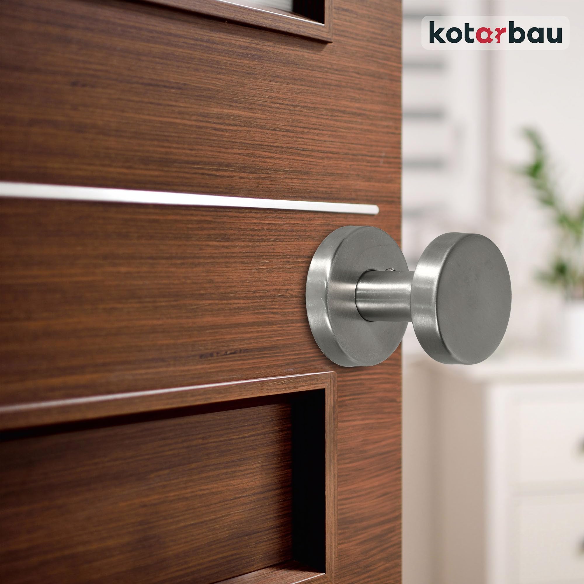 KOTARBAU® Bouton de Porte - Acier Inoxydable - Ø 50 mm - Argent - Poignée Fixe pour Porte D’Entrée et Intérieure