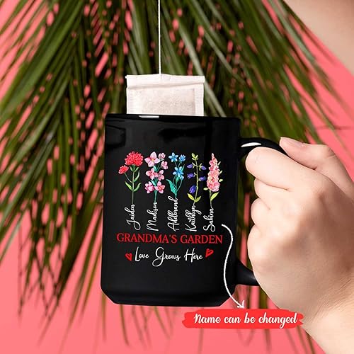Miniatura 2 de Taza de jardín de la abuela con nombres de nietos, taza de café personalizada para abuela, taza de regalo para abuela, regalo del día de la madre