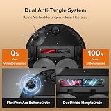 roborock Qrevo Edge 2 Set Robot Aspirateur Laveur, 25 000 Pa, Lavage des Serpillières à l'eau Chaude à 80°C, Évite 280+ Obstacles, Système Anti-enchevêtrement, 7,98cm Mince,Technologie FlexiArm, Noir - 5