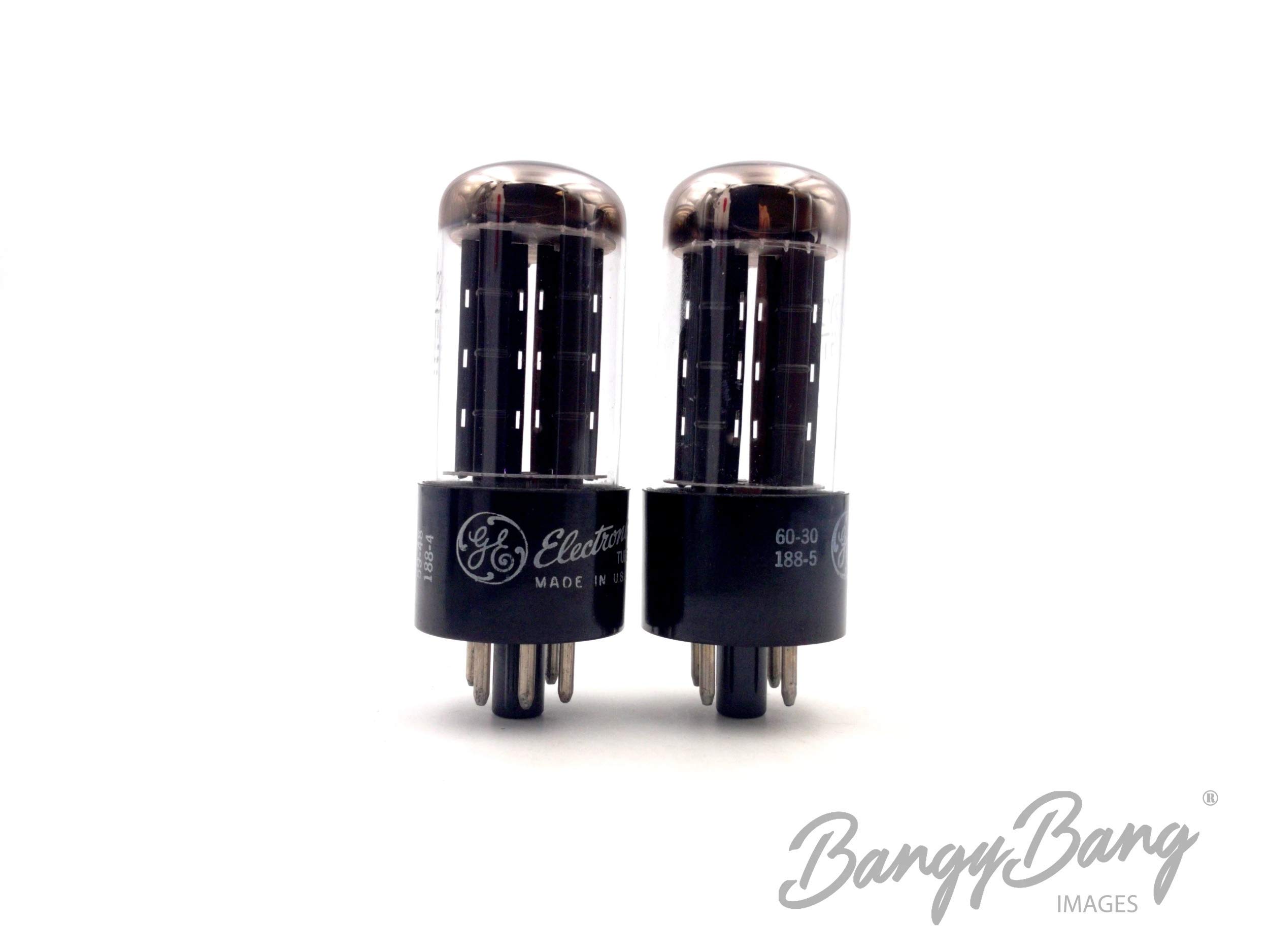 Matched Pair General Electric Black Plates 5Y3 Rectifier Guitar Amp. Tube- BangyBang Tubes3