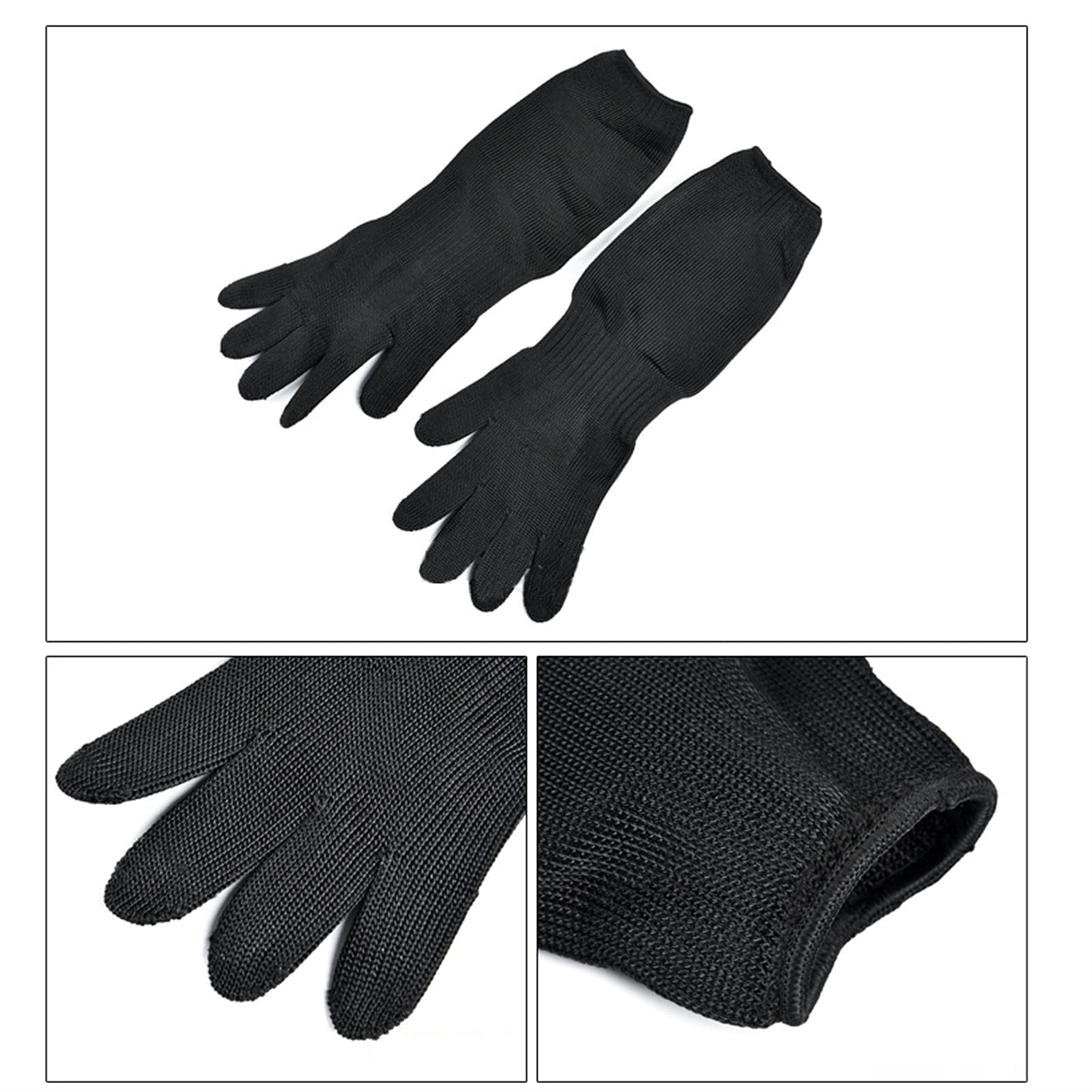 Aux Coupures 4 Paires De Gants Anti-coupure De Niveau 5 De Protection,Gants De Protection De Sécurité Pour Les Mains De Boucher De Cuisine En Fil Métallique À Mailles En Acier Inoxyda