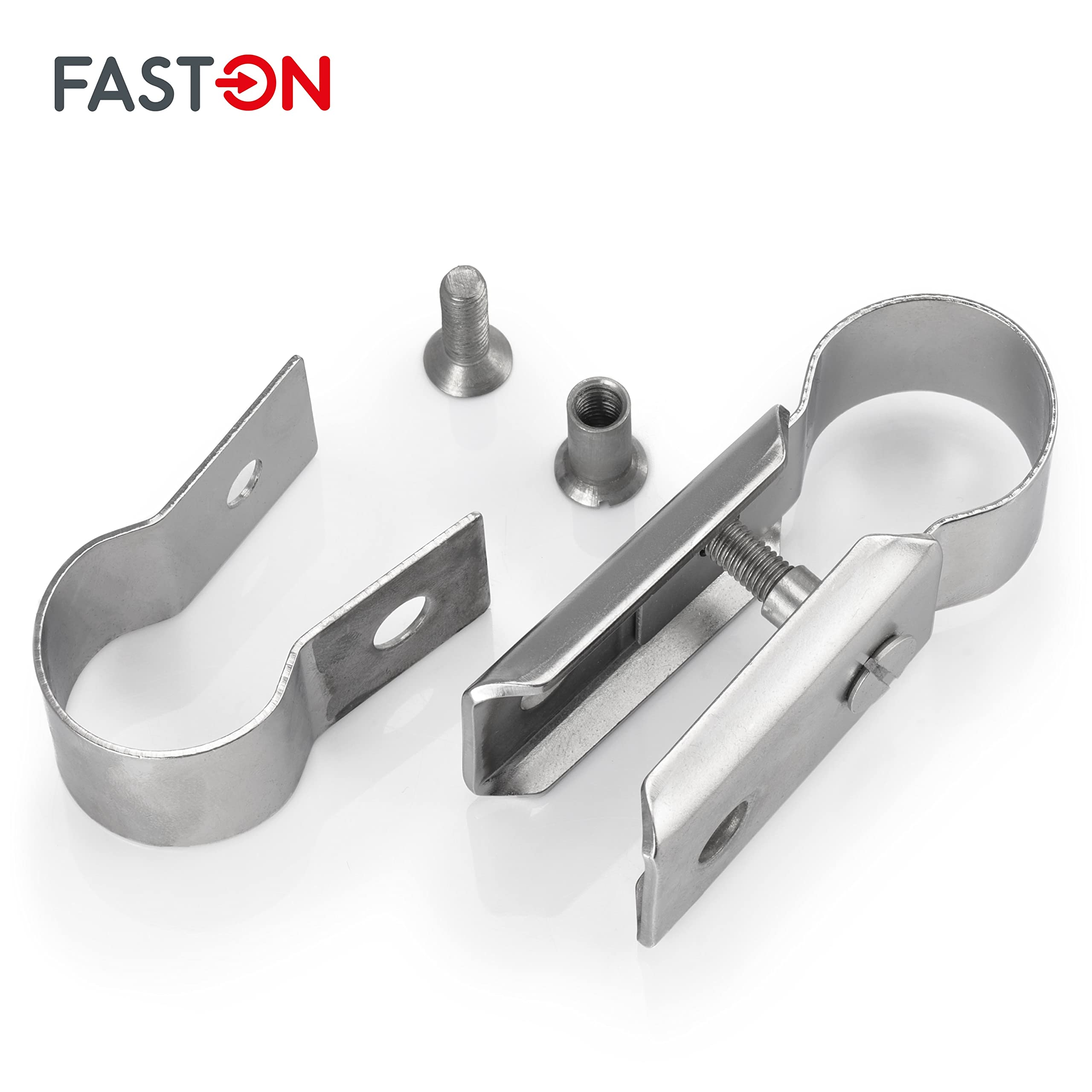 Inless - Conectores de acero A2 V2A de 25 mm (paquete de 5) conectores de tubo de doble abrazadera para un soporte resistente y seguro en uso doméstico o comercial