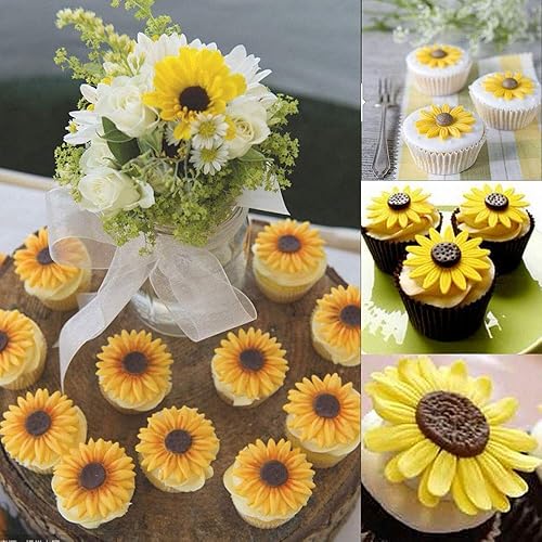 Miniatura 5 de Moldes de fondant para pastel de girasol, molde de silicona para pasta de goma de mascar de caramelo de azúcar para baby shower, pasteles, cupcakes,