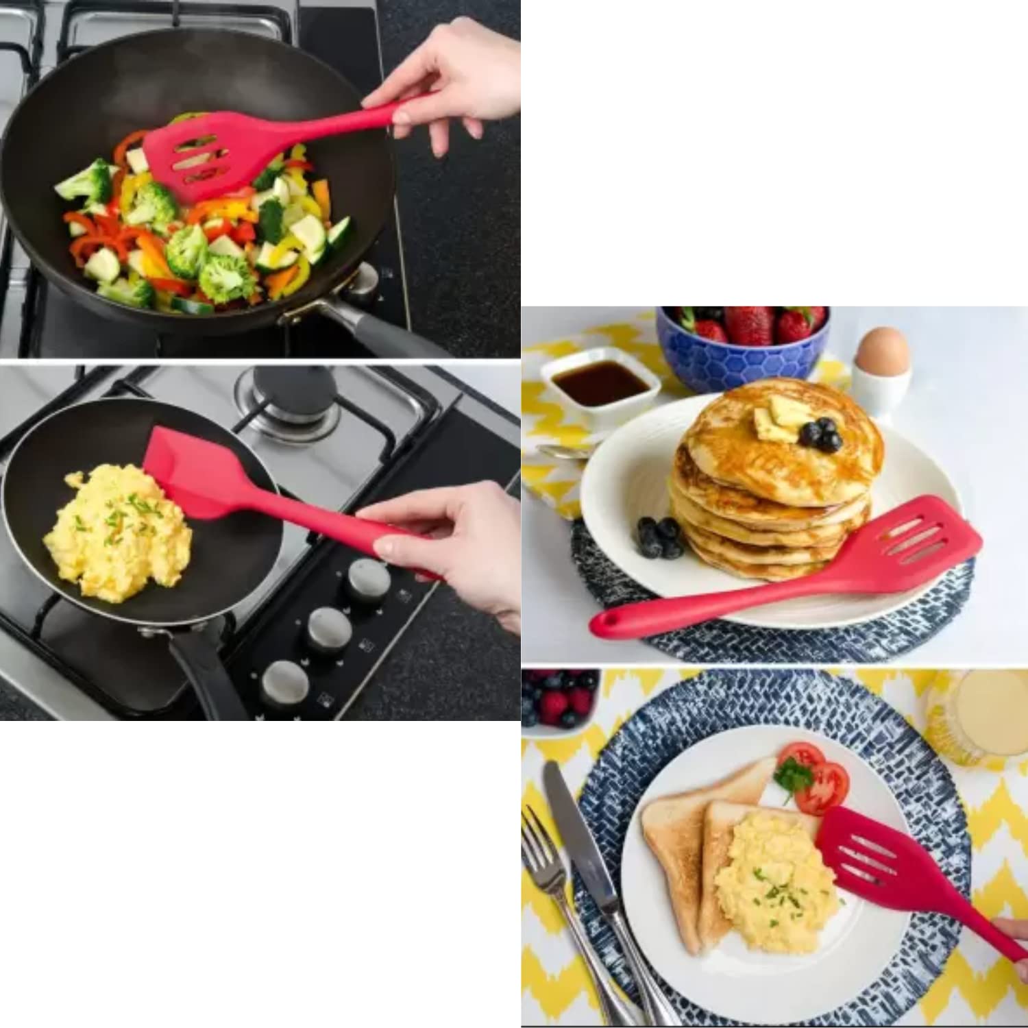 Juego de utensilios de cocina, 11 piezas, silicona resistente al calor de grado alimenticio, cuchara, cuchara ranurada, volteador, cucharón de sopa, servidor de pasta, pinzas, espátula grande