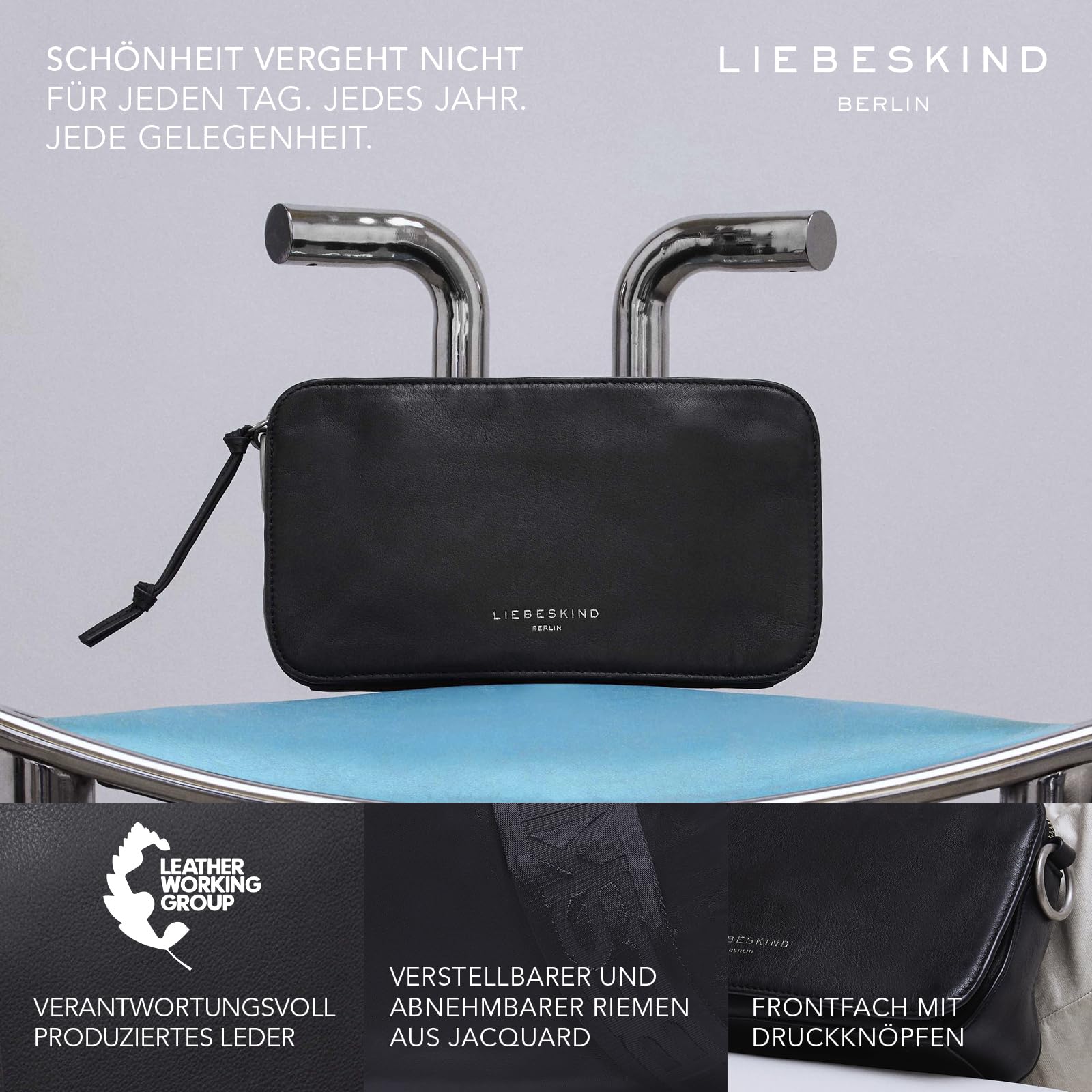 Liebeskind Berlin Kobiety Clarice Torebka, Czarny, M