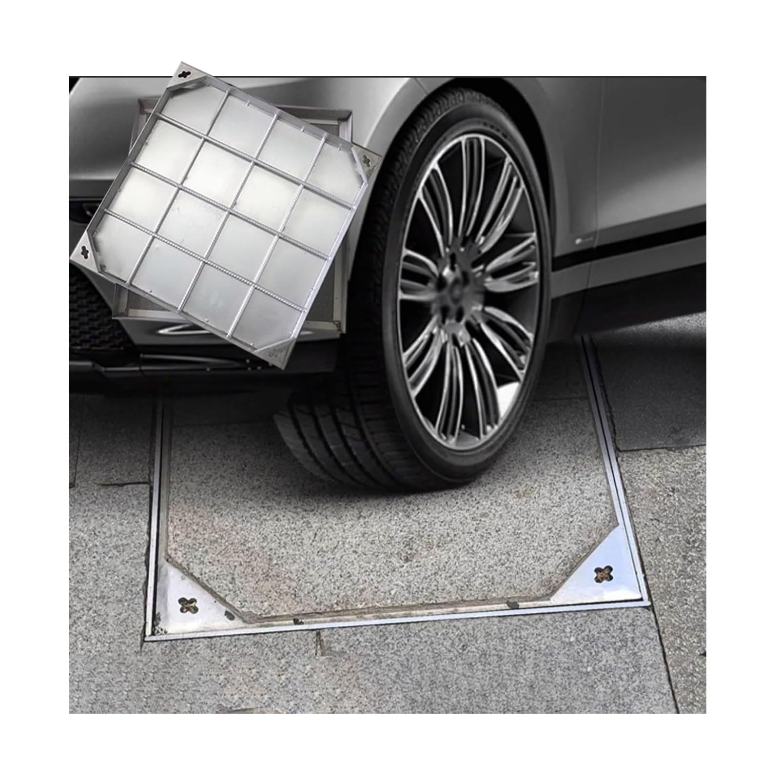 Cubierta invisible de acero inoxidable para cámara de inspección, tapa de tanque séptico, cubierta de drenaje al aire libre para pasarela y entrada, resistente