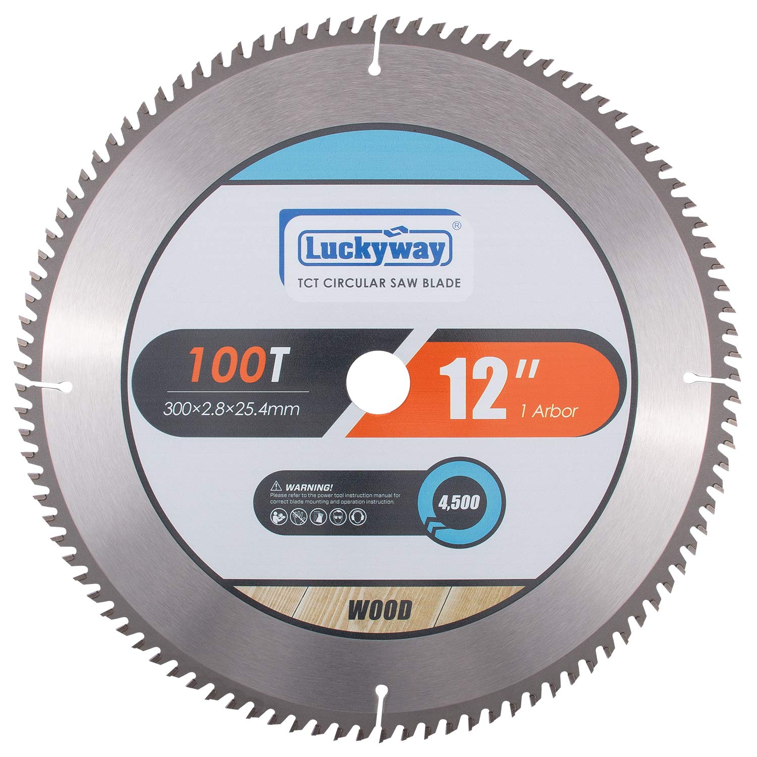 Luckyway 12 Inch Miter Saw Blade 100T Ultra Fine Finish with 1 Inch Arbor TCT (Tungsten Carbide Tipped) Wood Saw Blade for Crosscutting