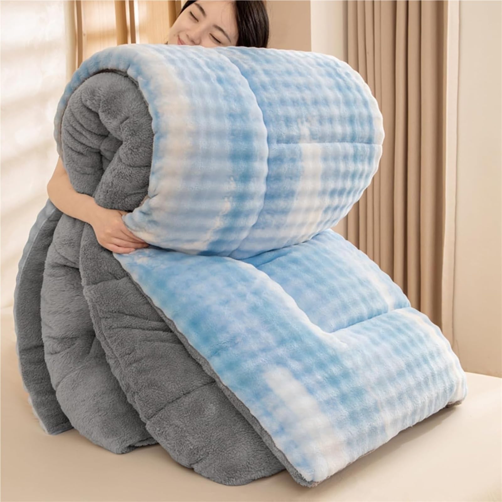 LLiuvcc Super Warm Lamb Quilt Winter Blanket,Winter Cashmere Breathable Warmth Fluffy Plush Comforter Core,for Cold Weather(Color6,180x220cm(4kg))