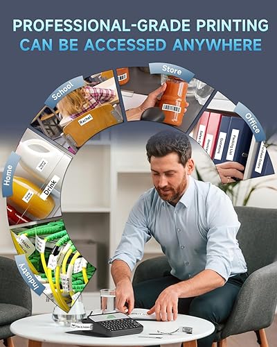 Miniatura 6 de Vixic Máquina etiquetadora de 0.71 pulgadas, máquina etiquetadora con cinta de 34 pulgadas, D480BT Bluetooth Wide Label Makers de impresión grande