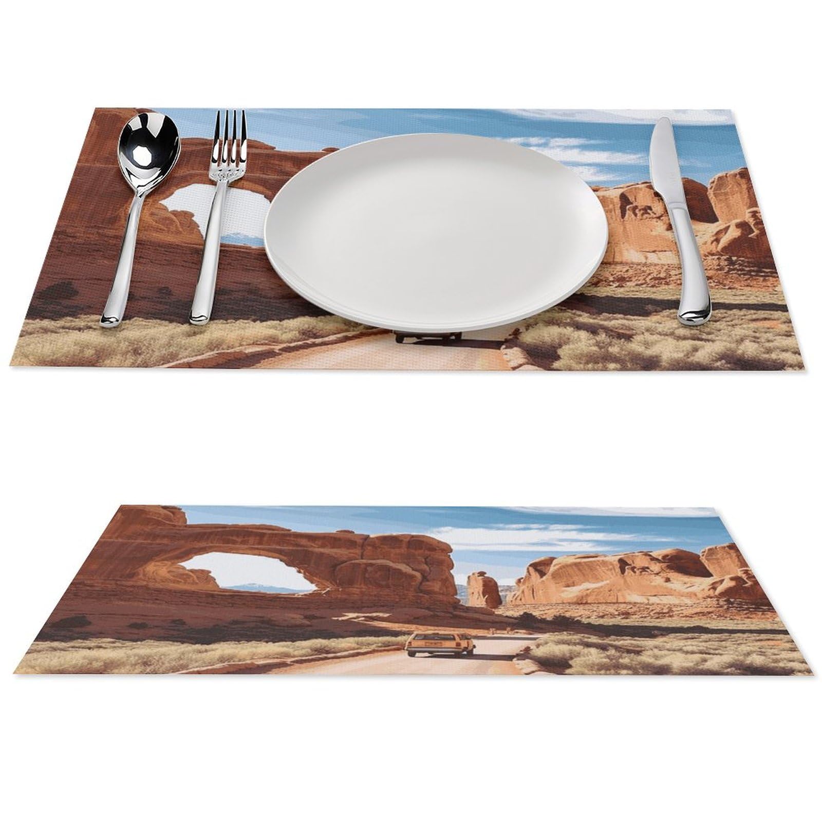 Set de table Arches lot de 6 en PVC tissé 45cm lavables pour cuisine