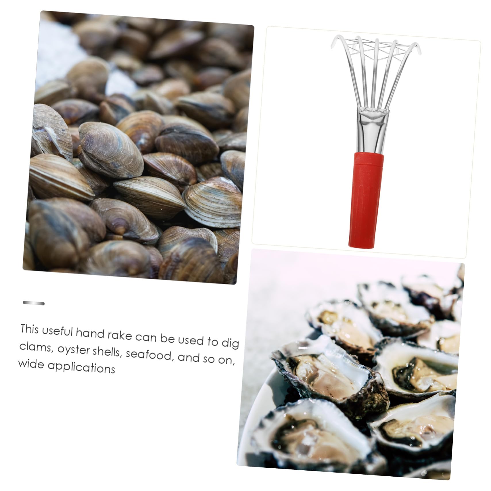 TOYANDONA 3 Stück Klobige Muschelrechen für Ergonomisches Design mit Zähnen Werkzeug zum Muschelsuchen Am Strand Leicht und für Kleine Hände