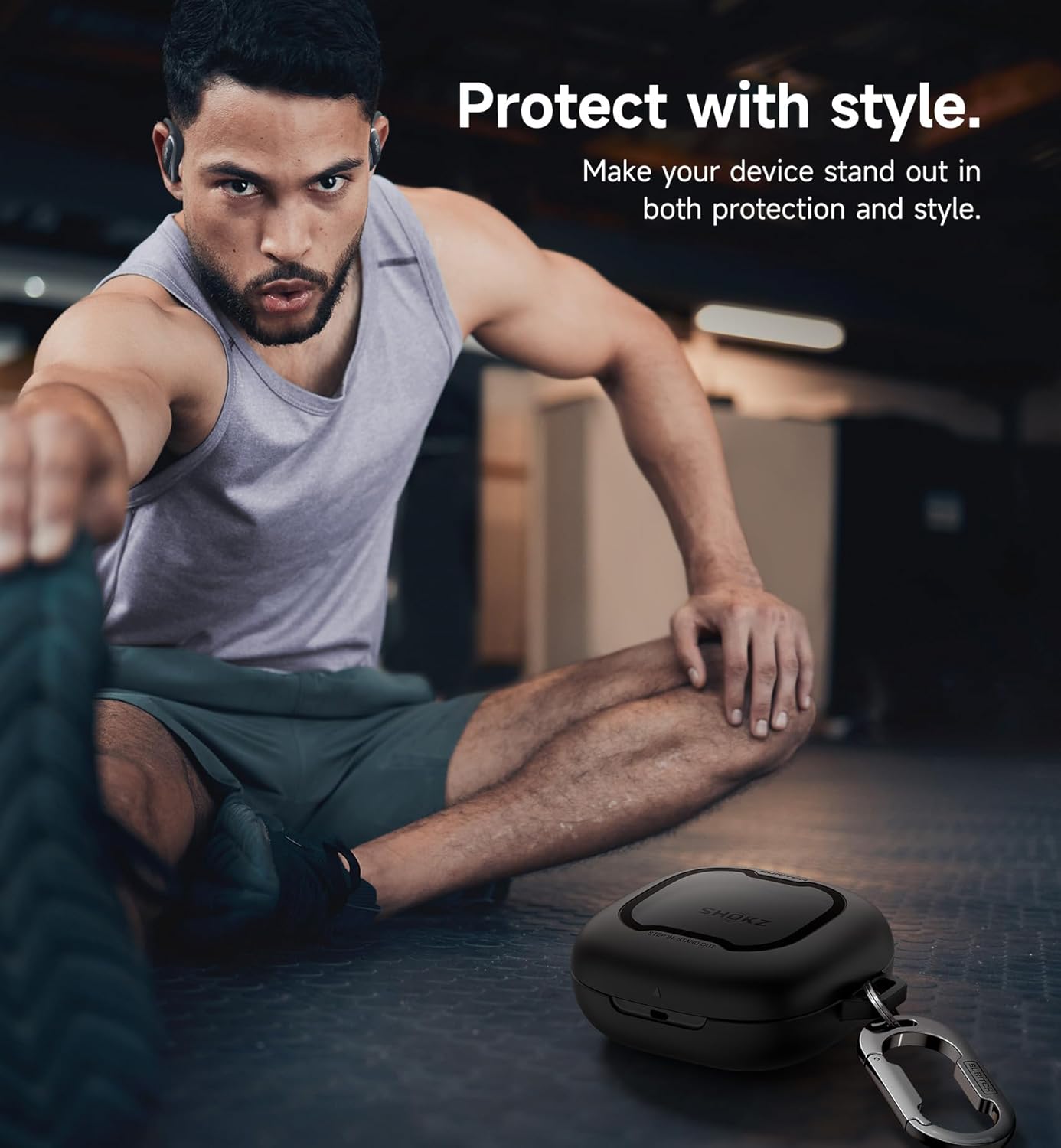 SURITCH for SHOKZ New OpenFit 2 Case Cover, Magnetic Locking Cases for SHOKZ OpenFit 2 Open-Ear Headphones, Shockproof Bumper Protective Covers with Carabiner & Keyring & Cleaner Kit, Black - Image 7