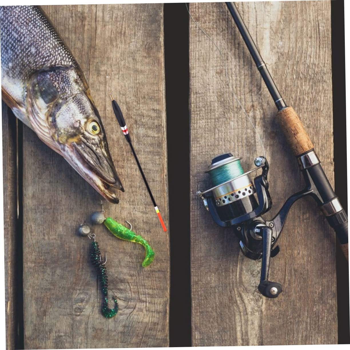 SUPVOX 4 Set di Galleggianti da Pesca Confezione da 12 in Legno Attrezzatura da Lago Esca per Carpe Accesso alla Pesca 12 Pezzi*4