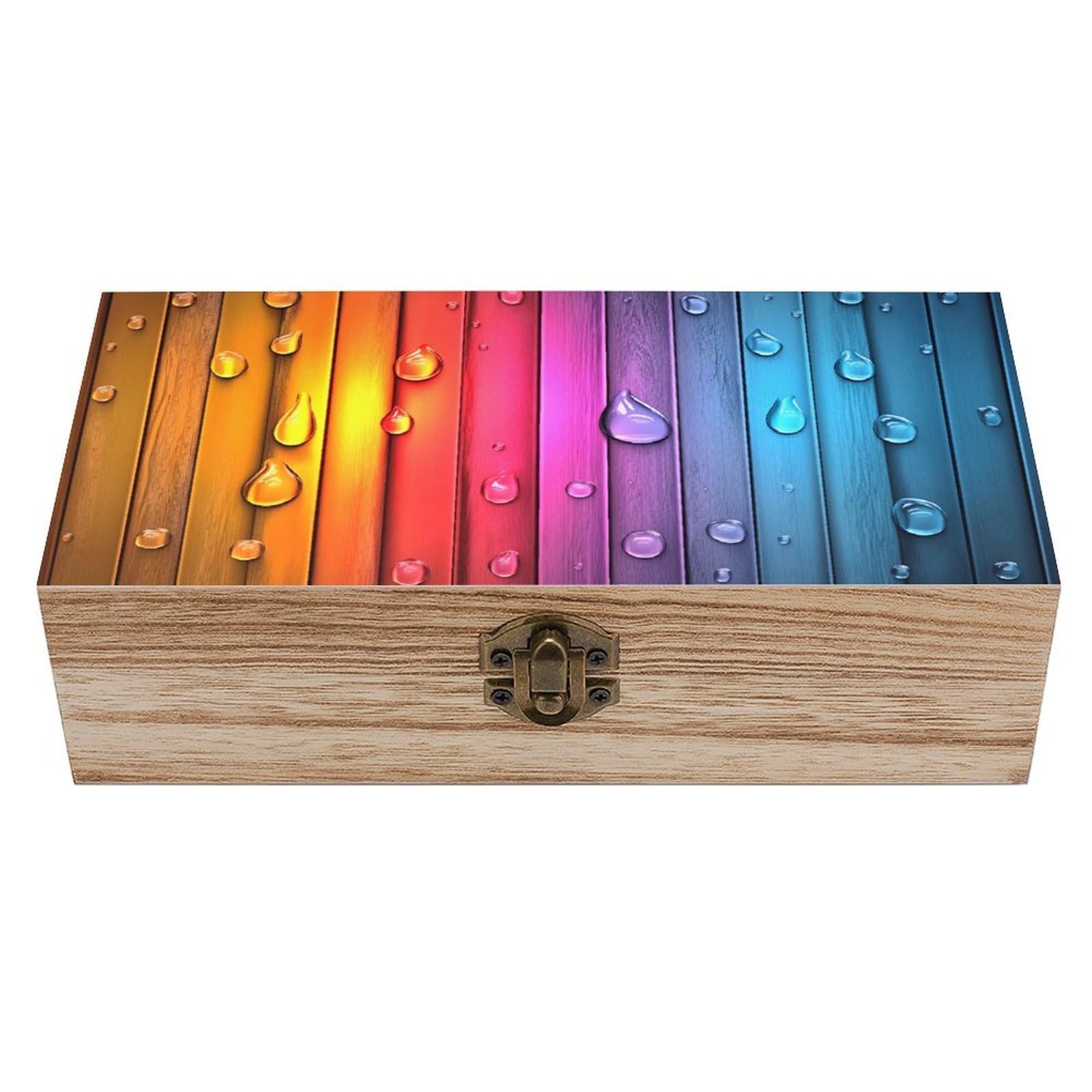 Amazon.com: XZDXZD Rainbow Iridescent Vintage Wooden Storage Box