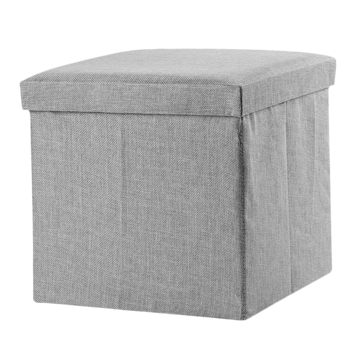 JECOMPRIS 1Pc Folding Cloth Storage Stool Dark Grey Multifunctional Footstool for Playroom Nursery Closet and Comfortable Storage Cube for Household Sundries