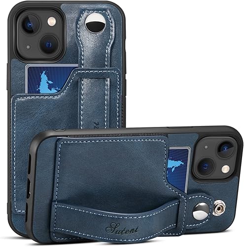 Hongxinyu Funda para iPhone 15 Plus 2023, de piel sintética, con ranura elástica para tarjetas, cierre magnético, correa de mano, funda protectora