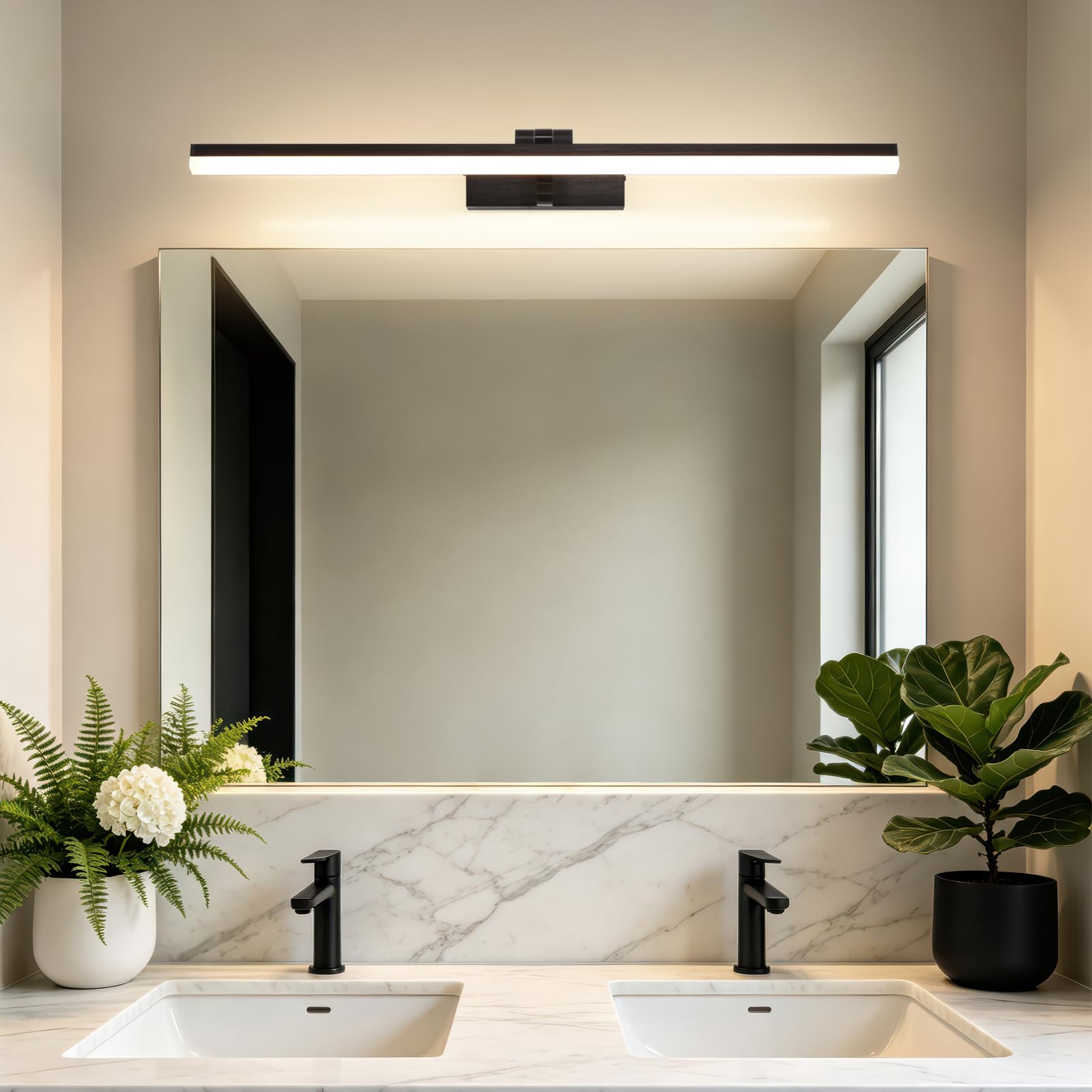 LED Spiegelleuchte Bad 60CM, 12W 1320LM Bilderleuchte Badlampe Wand Spiegel Licht Spiegelbeleuchtung Spiegelleuchte Spiegelschrank Beleuchtung Spiegellampe Dimmbar