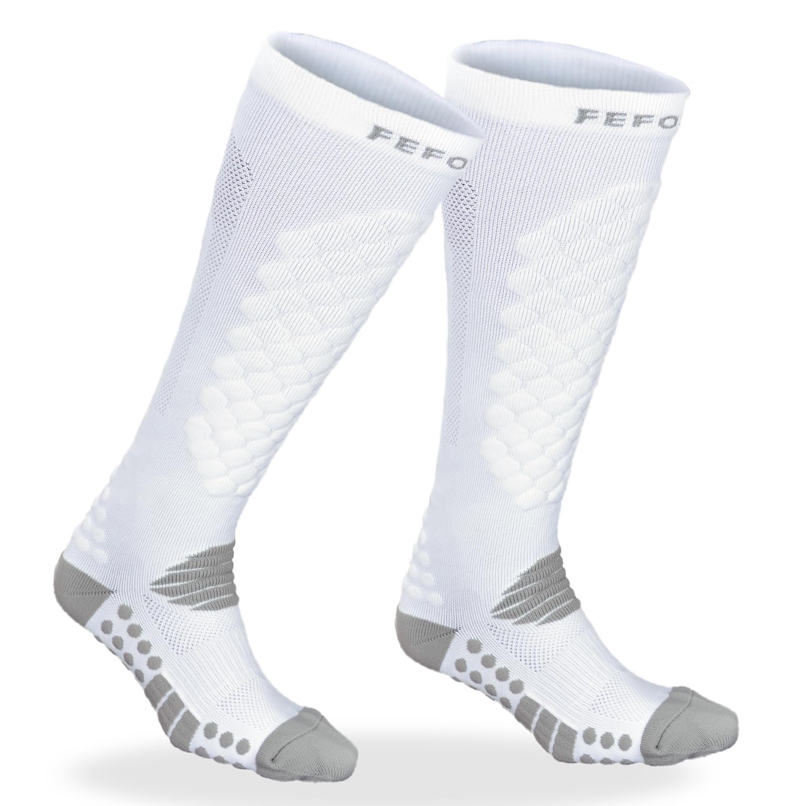 FEFOSAEP Fencing Socks - Advanced Fencing Stockings for Epee Sabre Foil (Gray, Medium)