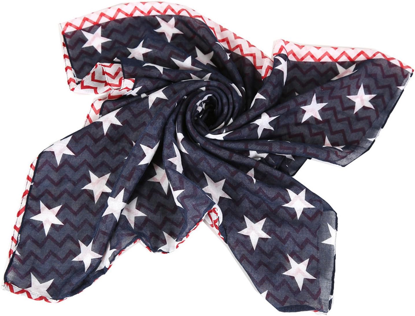 TRENDY_SOURCE70 X 33 Inch Unisex Patriotic American Flag Infinity Scarves( Red and Black)
