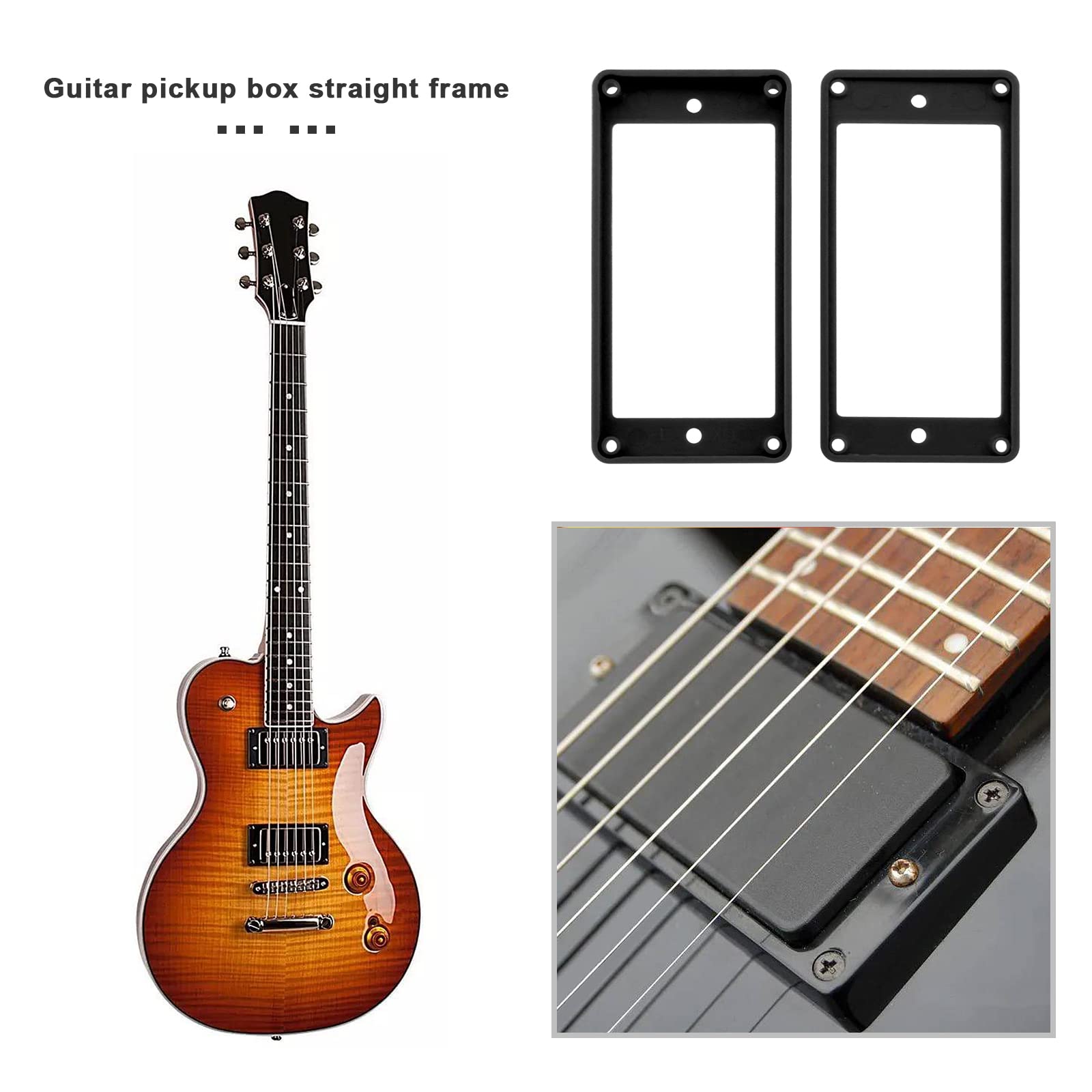 Lot De 4 Anneaux De Montage Pour Micro Humbucker En Plastique Noir - 2 Tailles Différentes
