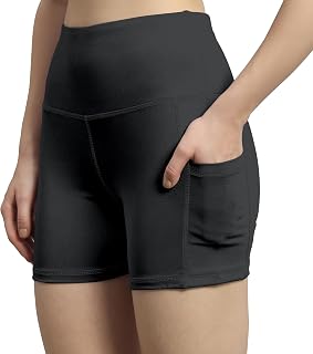 High Waist Workout Shorts for Women, Midnight Sky, Bike Shorts with Elastic Waistband and Pockets, Price In India