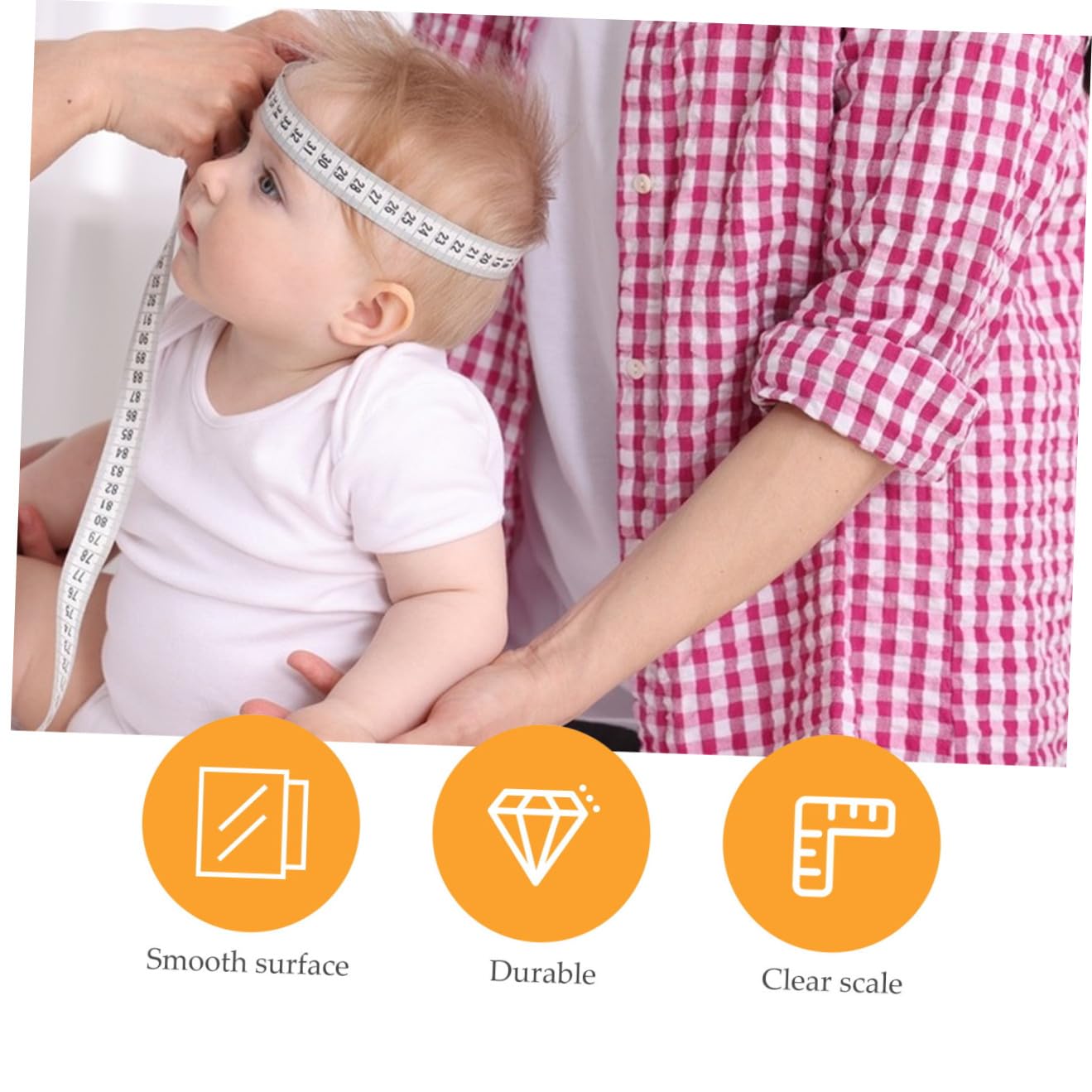 Uonlytech Mètre Ruban Bébé pour Tête et Bras Blanc 56 Cm Lot 6 Pièces Doux Peau Garçon et Filles Mesure Périmètre Crânien Suivi Croissance Couture Loisirs