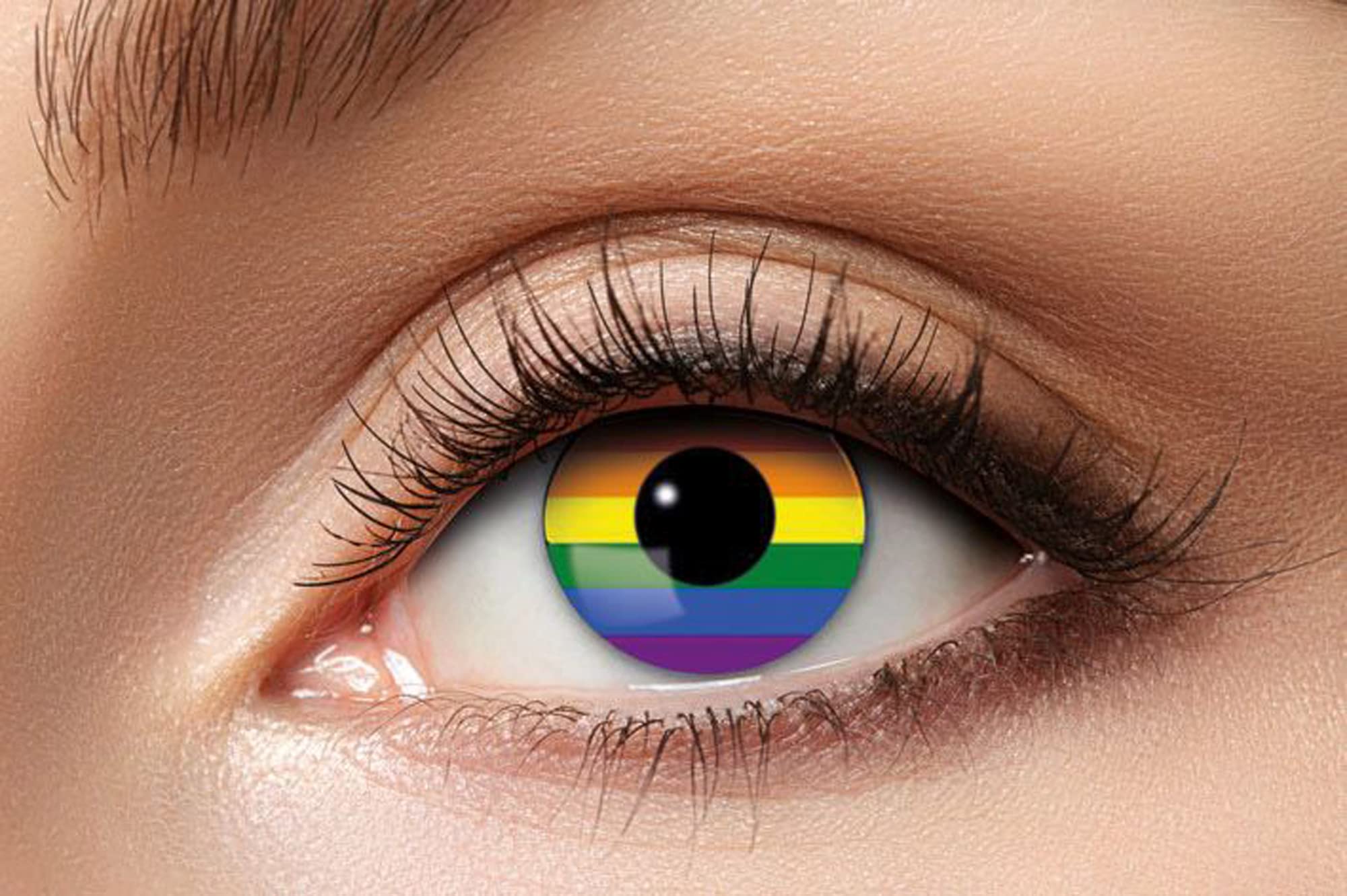 Eyecatcher 84080441838 - Farbige Kontaklinsen LGBTQ, 1 Paar, für 12 Monate, Regenbogen, CSD, Pride, Karneval