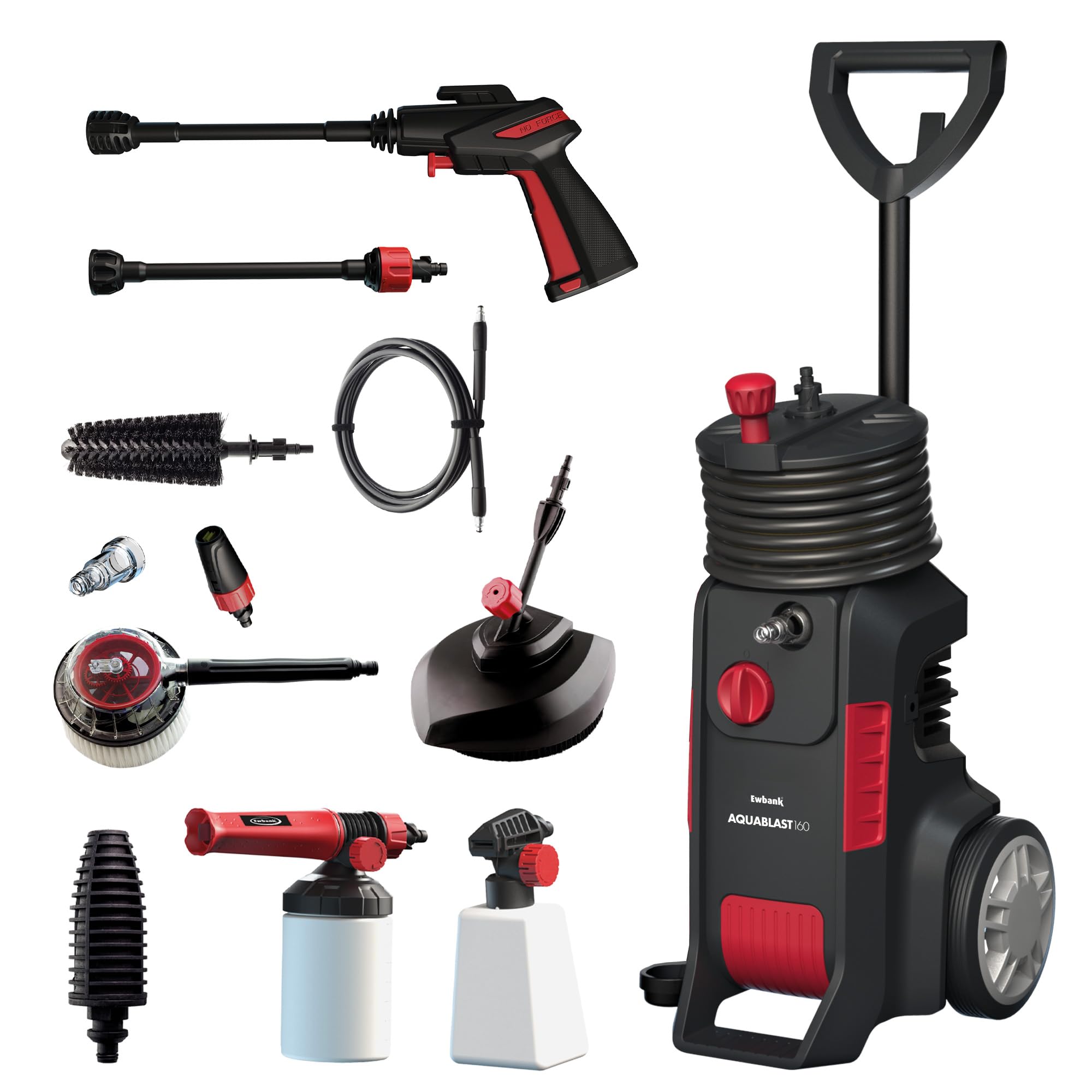 Ewbank EW6160 Aquablast160 Pressure Washer - 2200W - 160 Bar Pressure - Black - Plastic