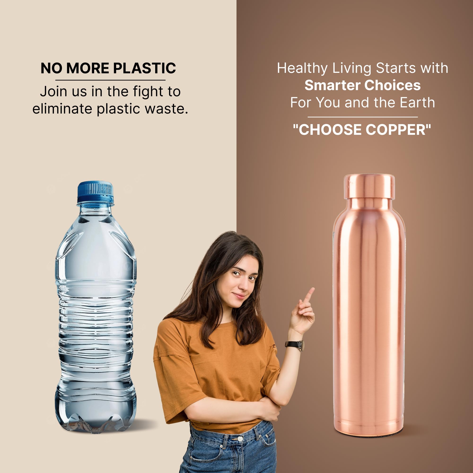 Pure Copper Water Bottle - 950ml Durable & Leak-Proof -5 Pure Copper Water Bottle - 950ml Durable & Leak-Proof -5
