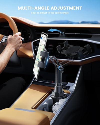 Miniatura 2 de Lamicall - Soporte para tablet para portavasos de automóvil - Lamicall 15 pulgadas de altura ajustable ultra estable soportes de automóvil