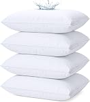 Beddora 4 Pack Pillow Protectors Queen Size – Waterproof Zippered Pillow Case Covers, Bed Bug & Dust Mite Proof Pillow Encasements 20 x 30 Inches, Soft Noiseless Waterproof Pillow Covers for Sleeping