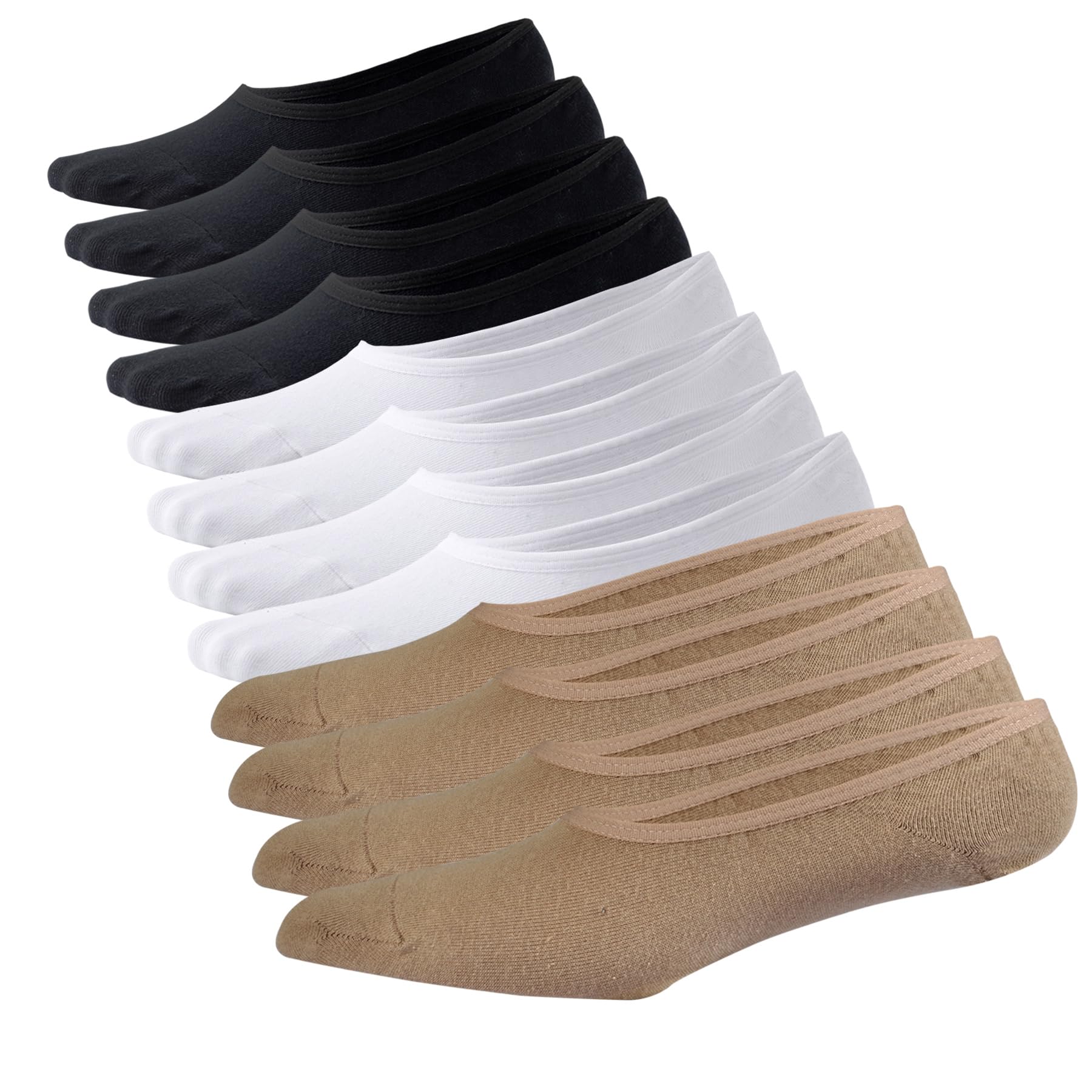 Mens Truly No Show Socks Women Cotton Low Cut Invisible Socks Non Slip