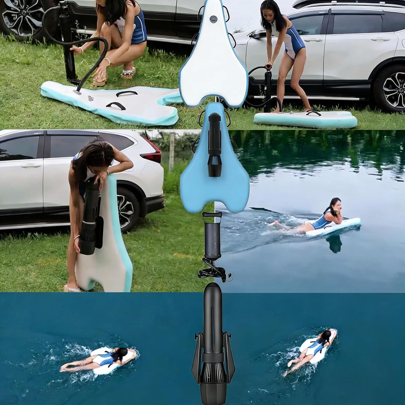 Elektrisches Surfbrett Jet Board, aufblasbares Bodyboard mit 500W Motor, 10000mAh Akku, ideal für Anfänger & Profis, spannendes Wassersporterlebnis