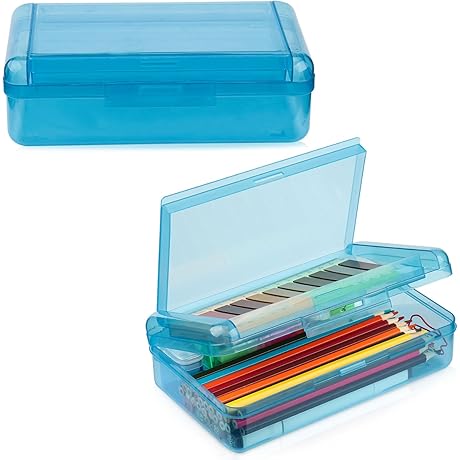Double Layered Blue Pencil Box for School and Office